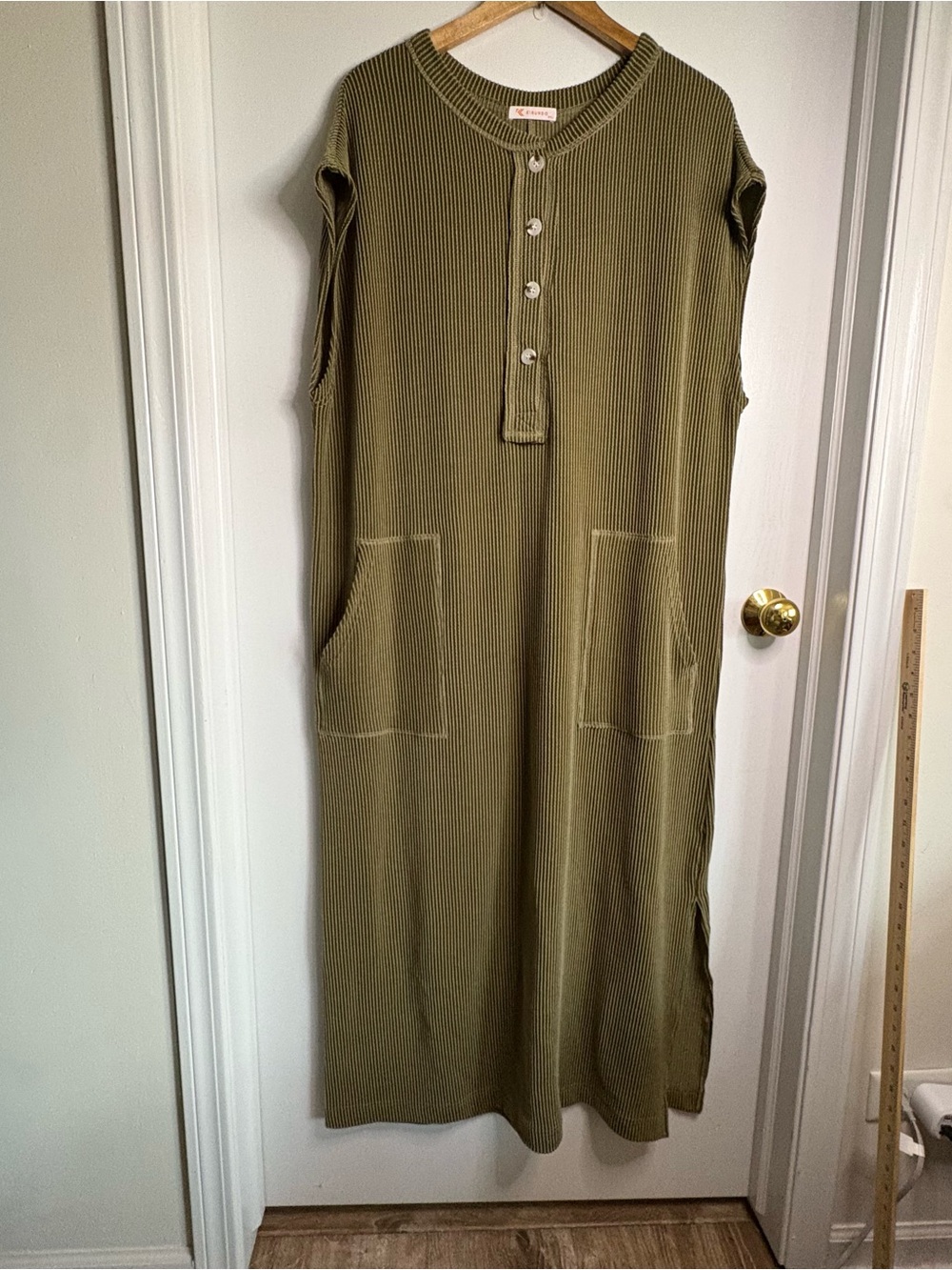 Kirundo Ribbed Sz XXL Knit Henley Midi